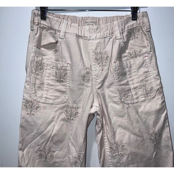Anthropologie‎ Pilcro Rustic Pull On Floral Embroidered Pants Size XS - Picture 3 of 10